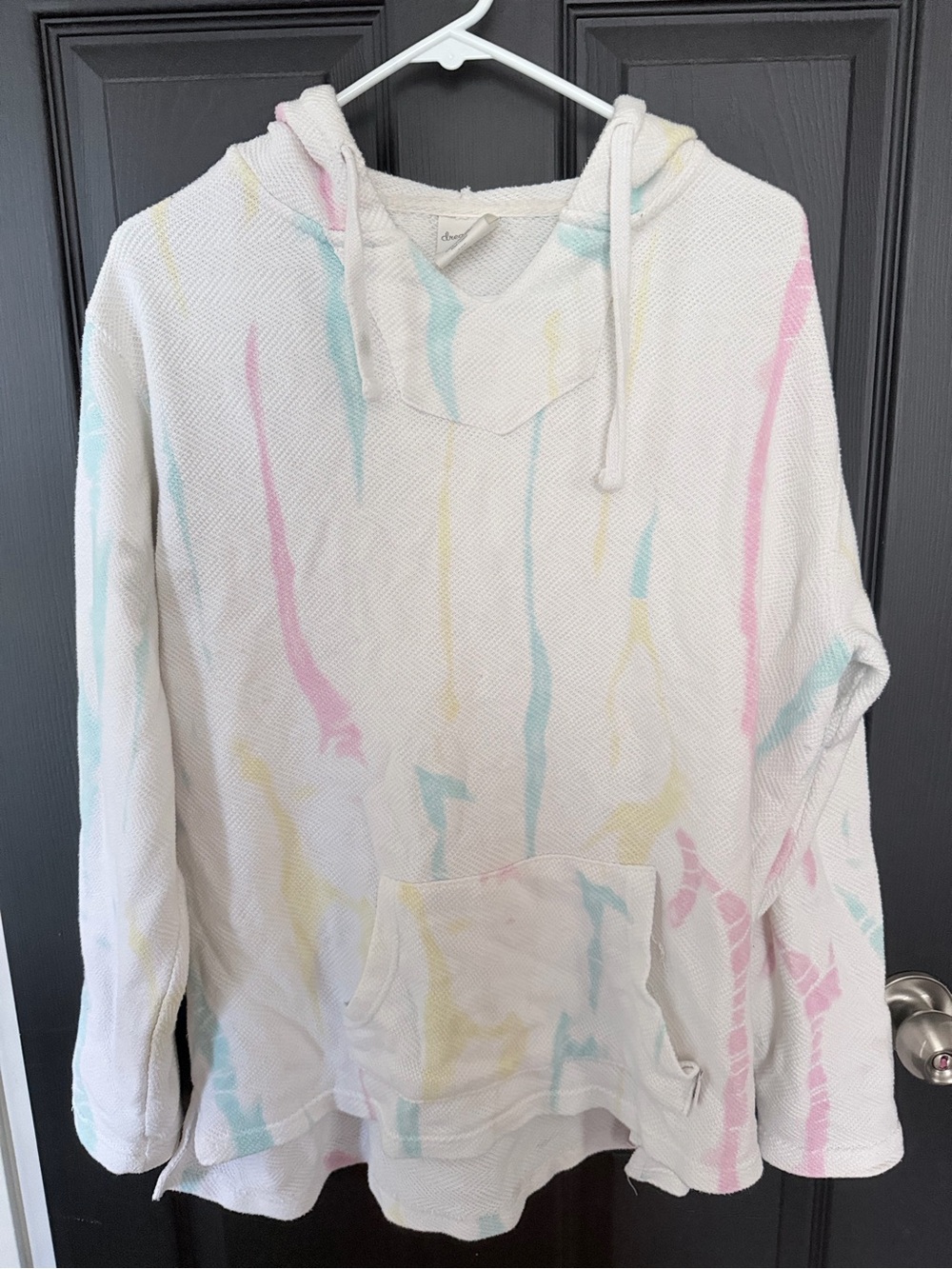Soft White Tie-Dye Hoodie Sweatshirt